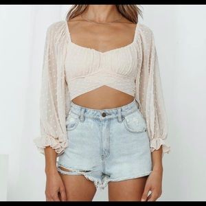 Hello Molly sunset crop top nude size small.